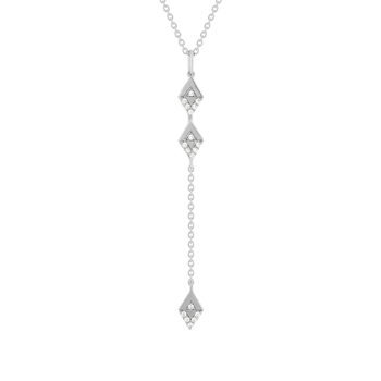 Collier argent 925 flèche zirconias 45 cm