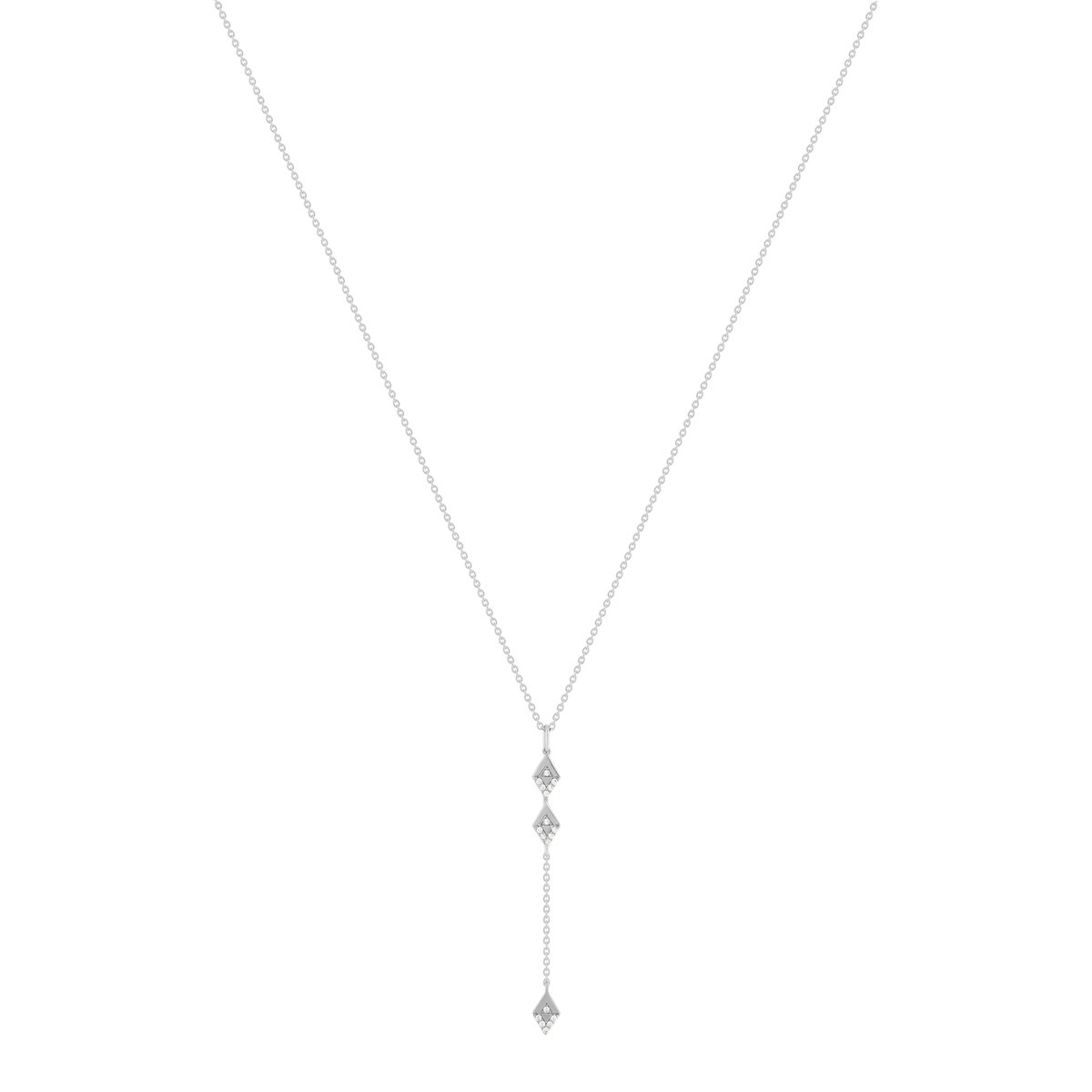 Collier argent 925 flèche zirconias 45 cm - vue 2