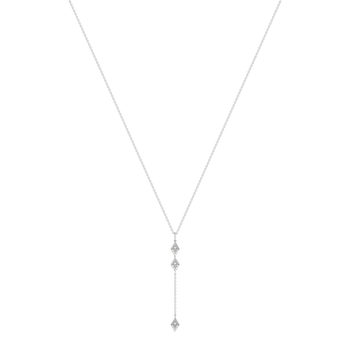 Collier argent 925 flèche zirconias 45 cm
