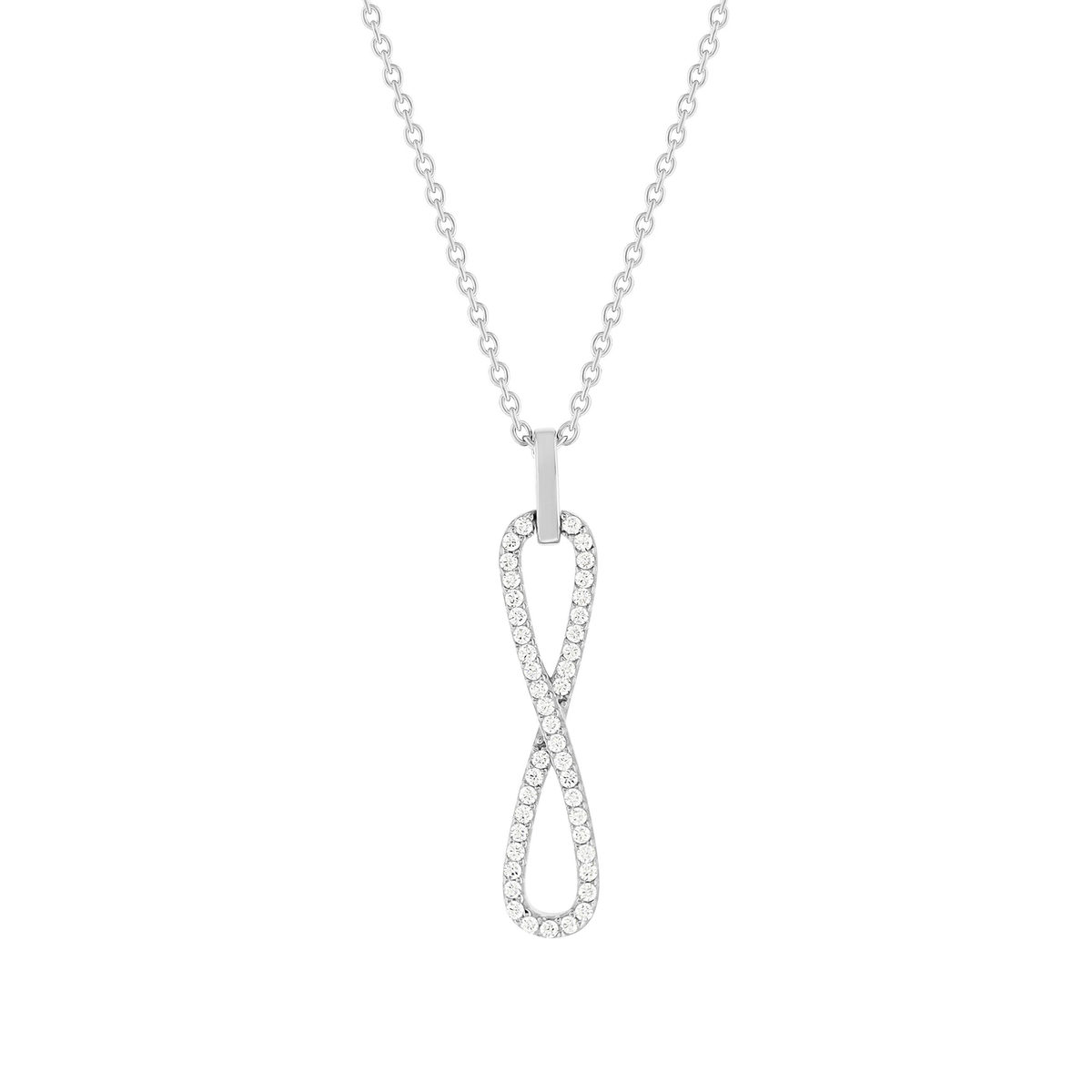 Collier argent 925 zirconias 45 cm