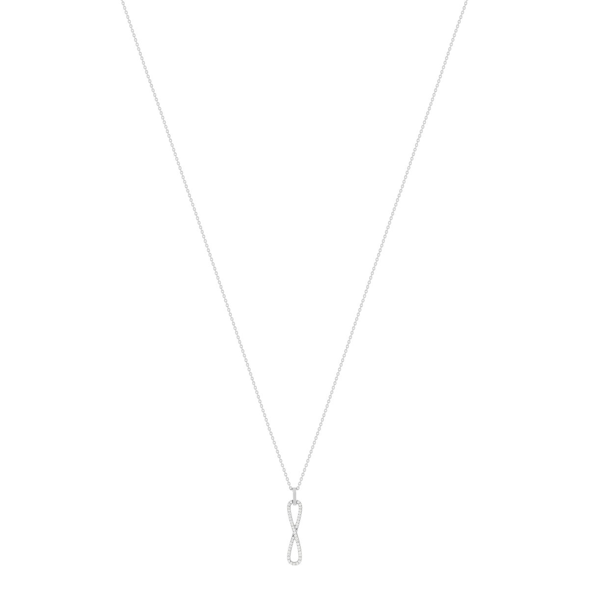 Collier argent 925 zirconias 45 cm - vue 2