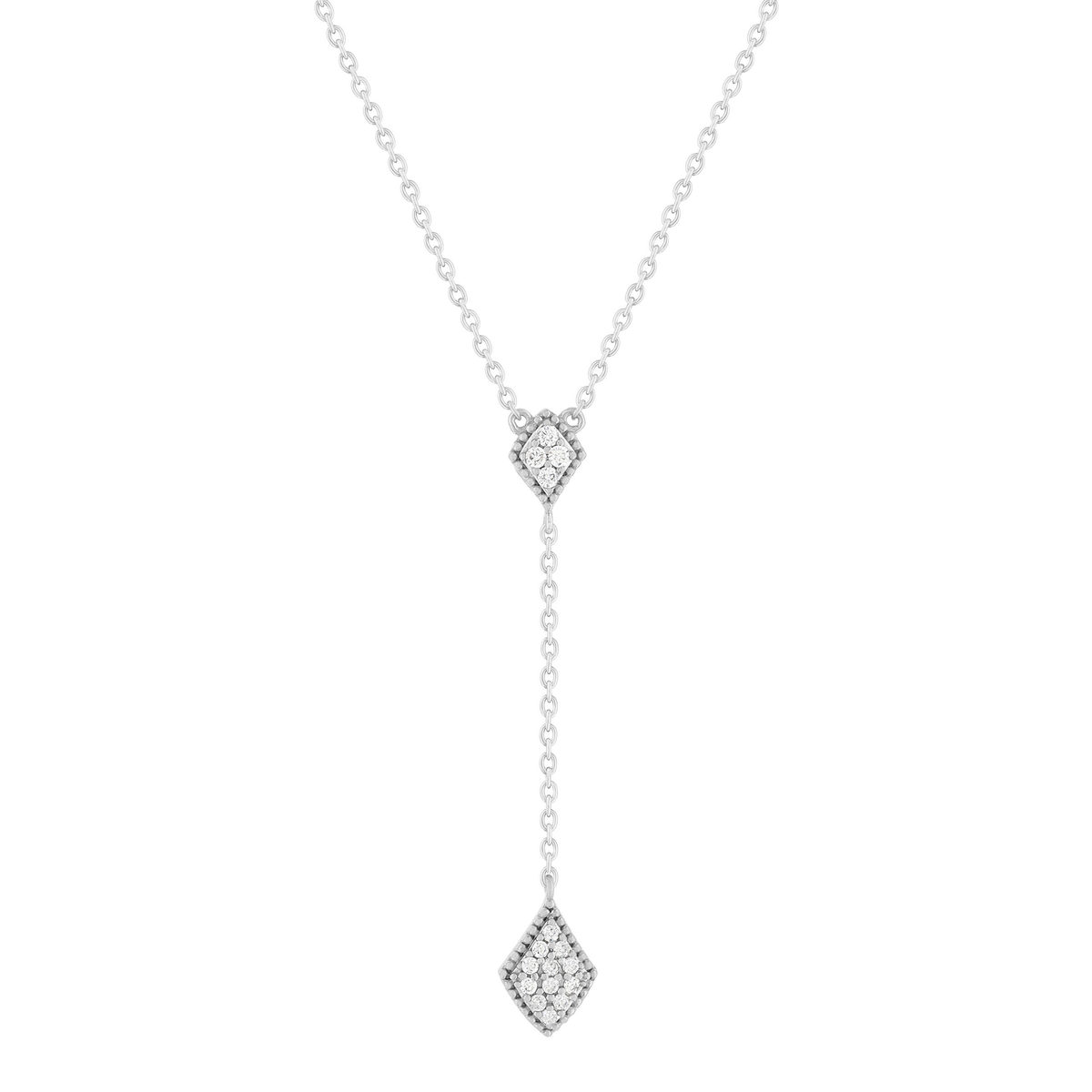 Collier argent 925 zirconias 45 cm forme de goutte