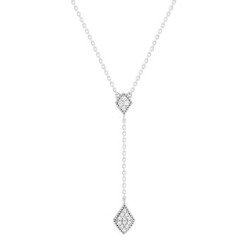 Collier argent 925 zirconias 45 cm forme de goutte