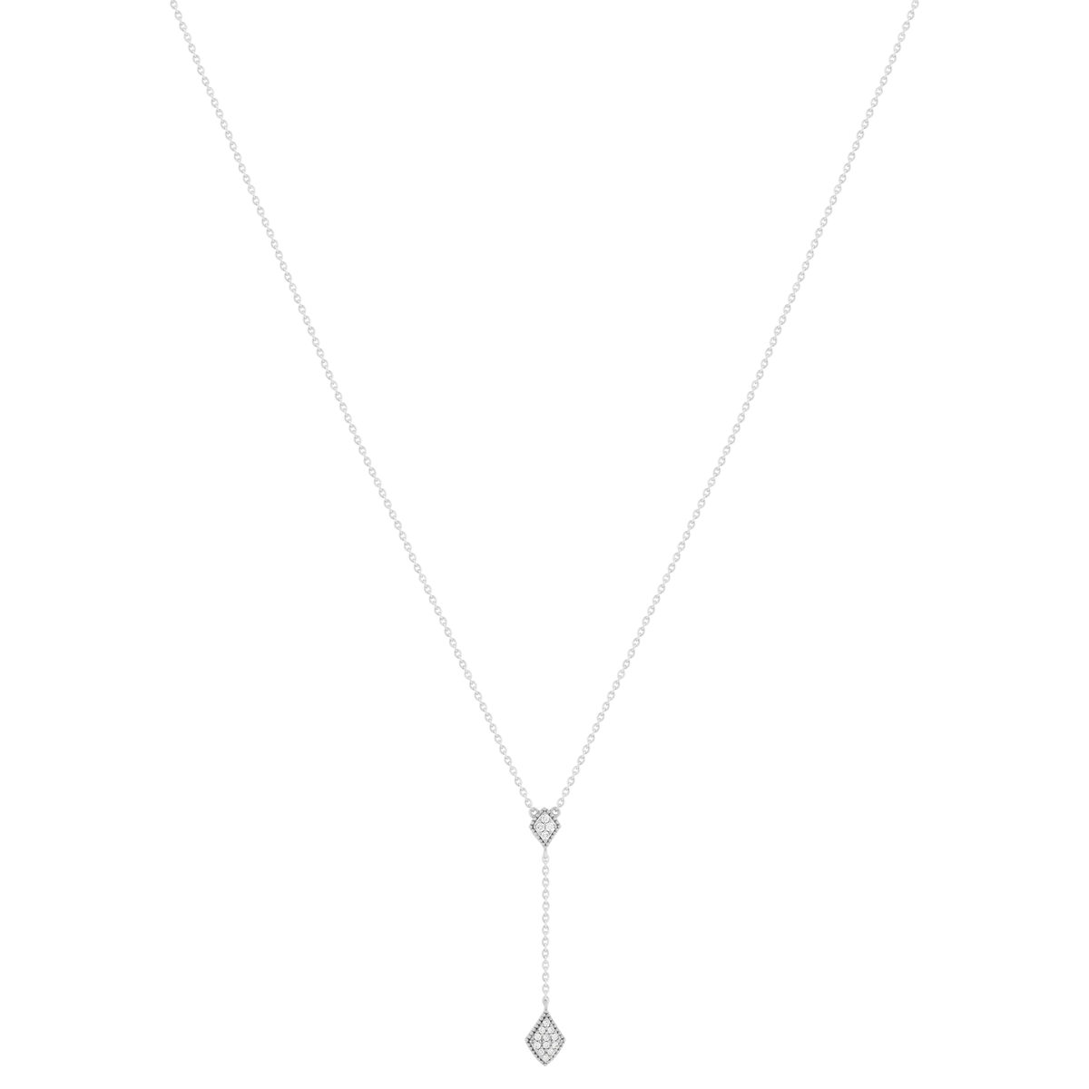 Collier argent 925 zirconias 45 cm forme de goutte - vue 2