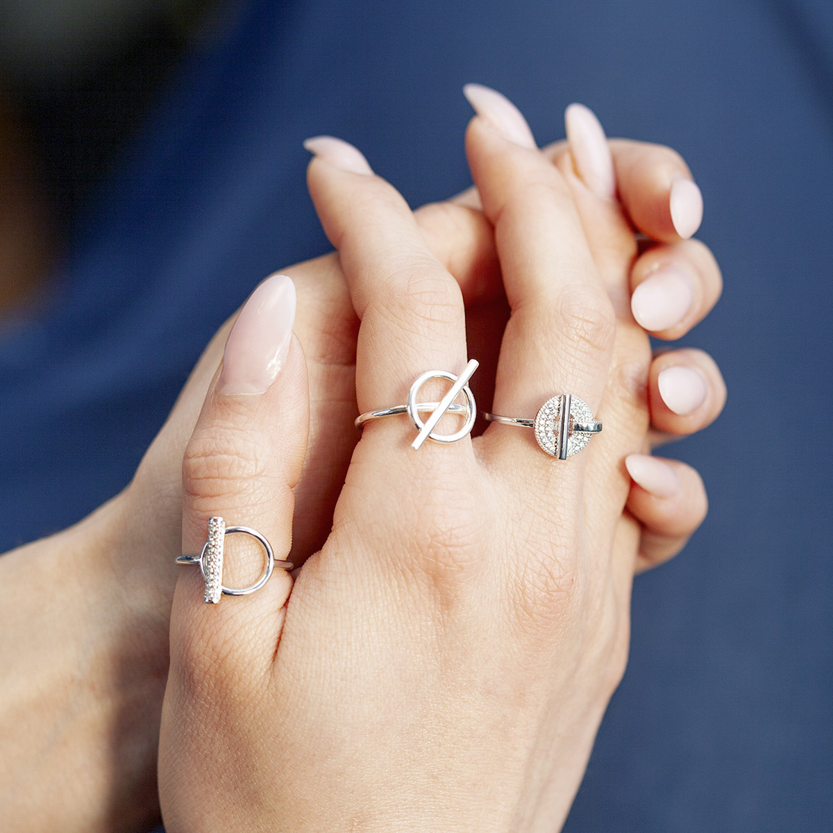 Bague argent 925 zirconias - vue porté 2