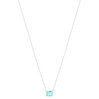 Collier argent 925 zirconia bleu 45cm