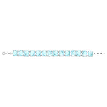 Silver bracelet 925 blue zirconias 19cm