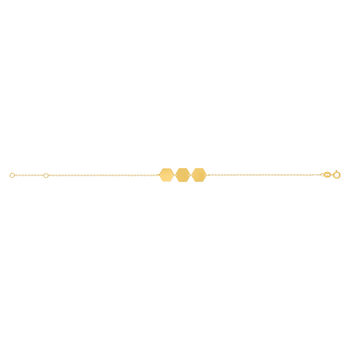 Bracelet or 375 jaune motif nids d'abeilles 19cm