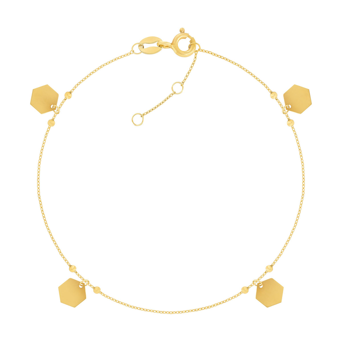 Bracelet or 375 jaune motif nids d'abeilles 19cm