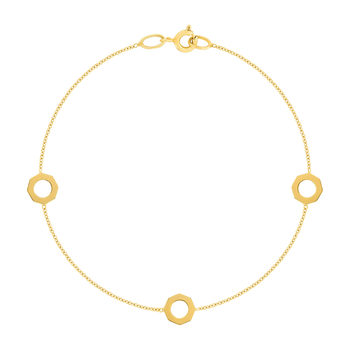 Bracelet or 375 jaune motif nids d'abeilles 18cm