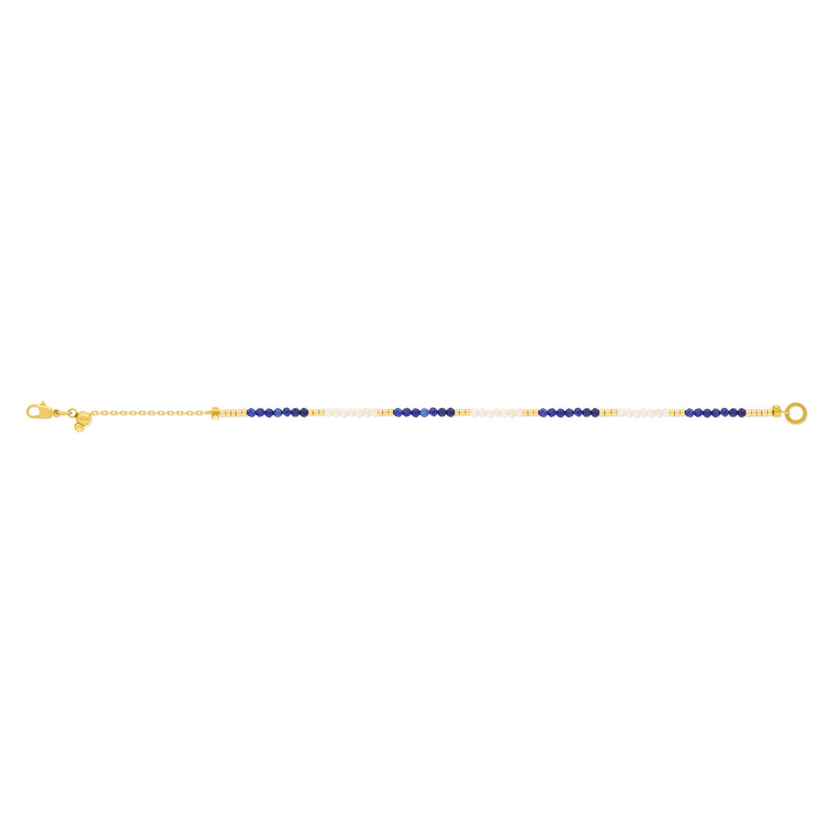 Bracelet acier jaune lapis lazulis 18cm - vue 2
