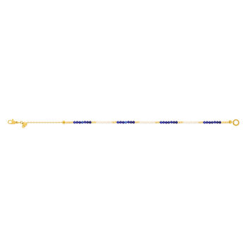 Bracelet acier jaune lapis lazulis 18cm