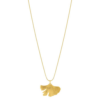 Collier acier jaune motif fleur 55cm