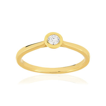 Bague plaqué or jaune zirconias serti clos