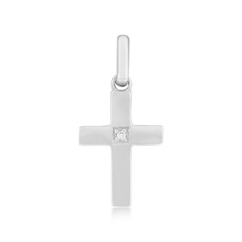 Pendentif croix argent 925 et zirconia