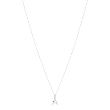 Collier argent 925 émail maille jaseron initiale fleur 38 cm