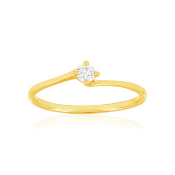 Solitaire or 750 jaune diamant HP1 0.1 carat