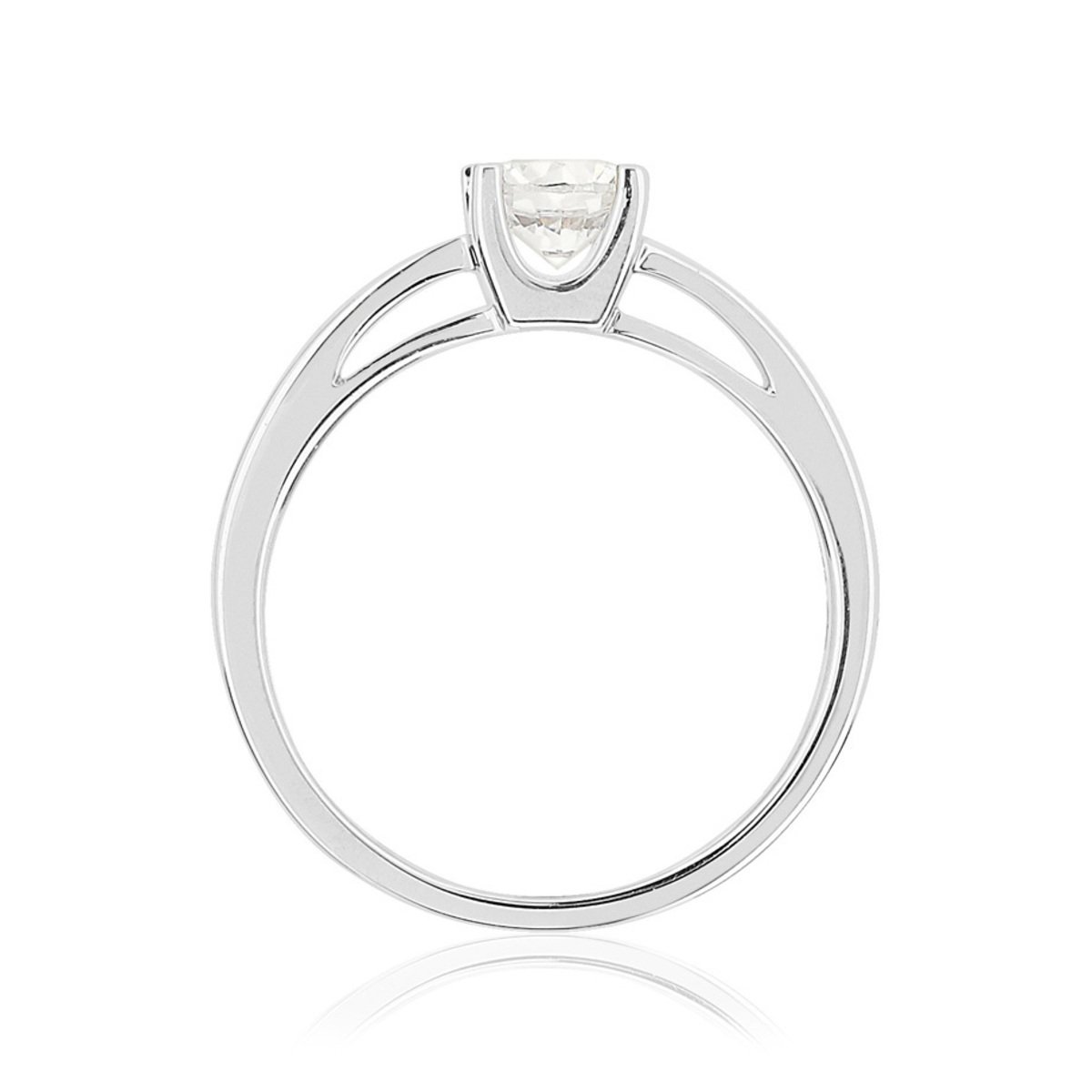 Solitaire or 750 blanc diamant HP1 0.5 carat - vue 2