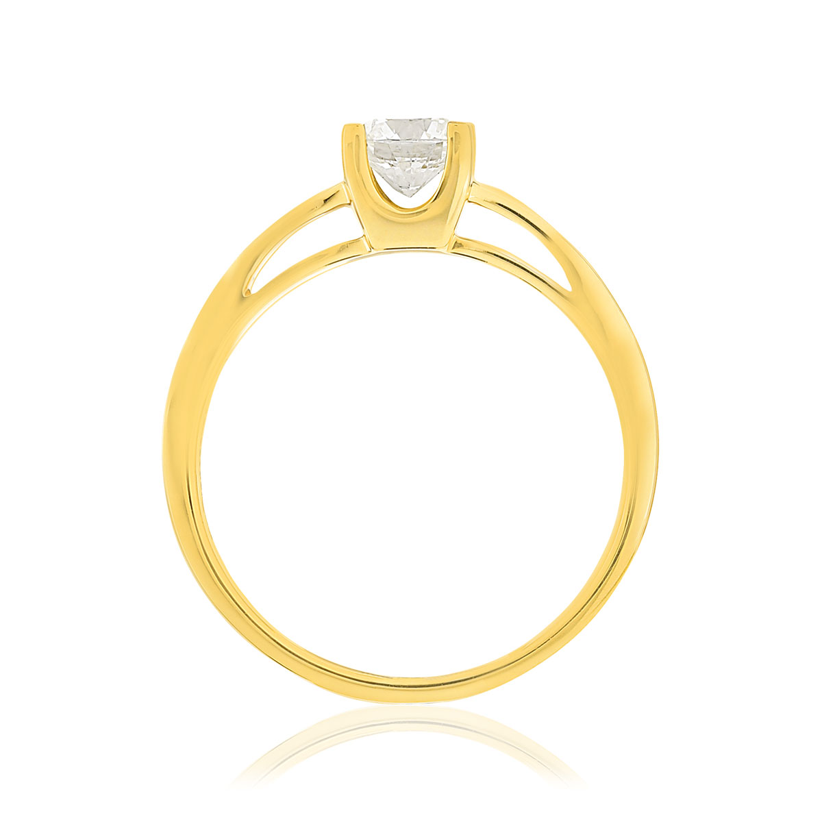 Solitaire or 750 jaune diamant HP1 0.5 carat - vue 2
