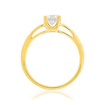 Solitaire or 750 jaune diamant HP1 0.5 carat