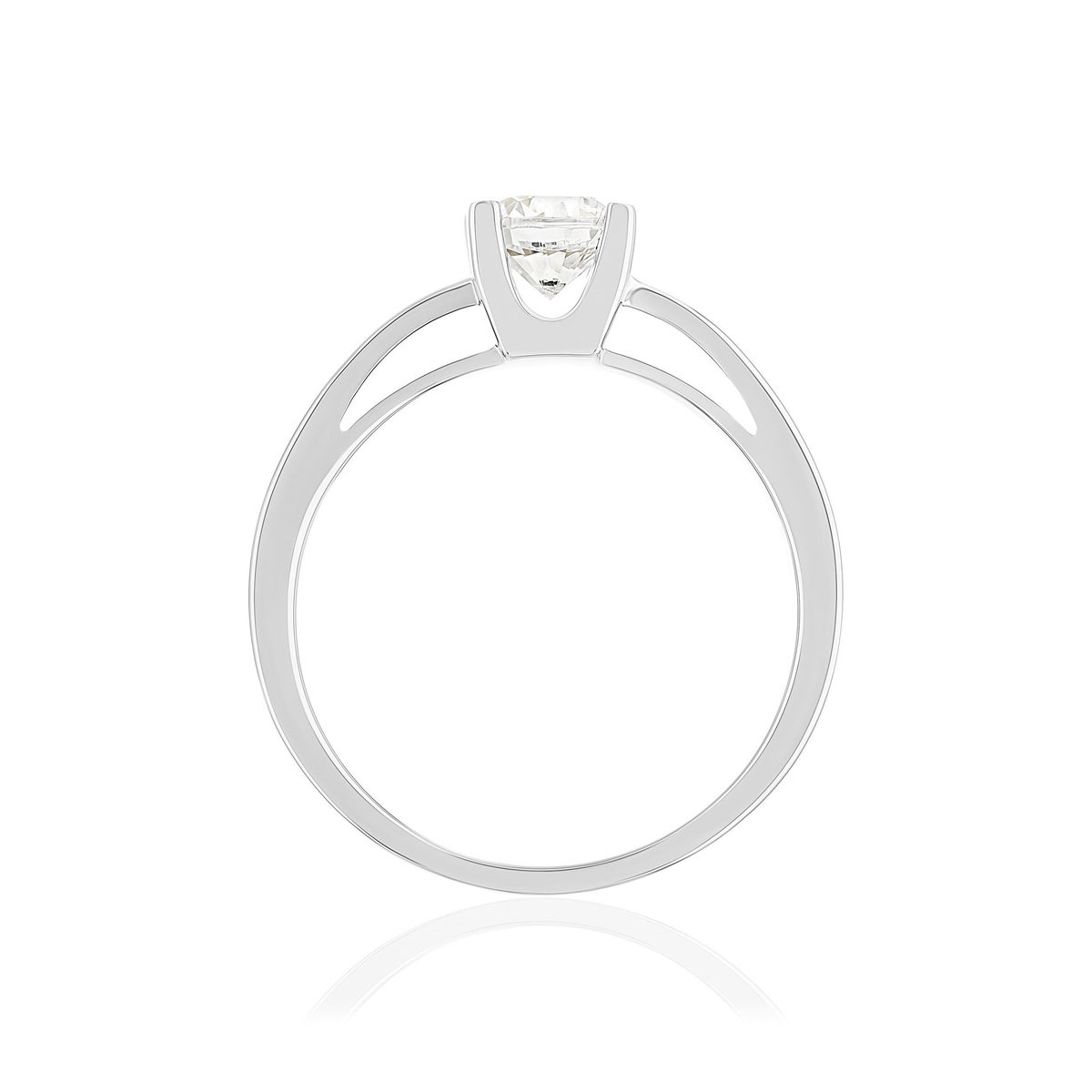 Solitaire or 750 blanc diamant HP1 0.7 carat - vue 2