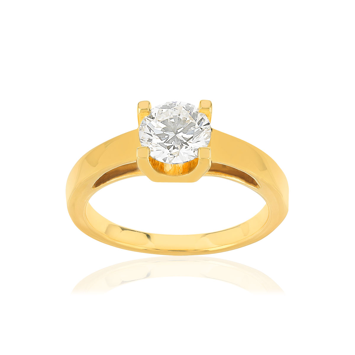 Solitaire or 750 jaune diamant HP1 1 carat
