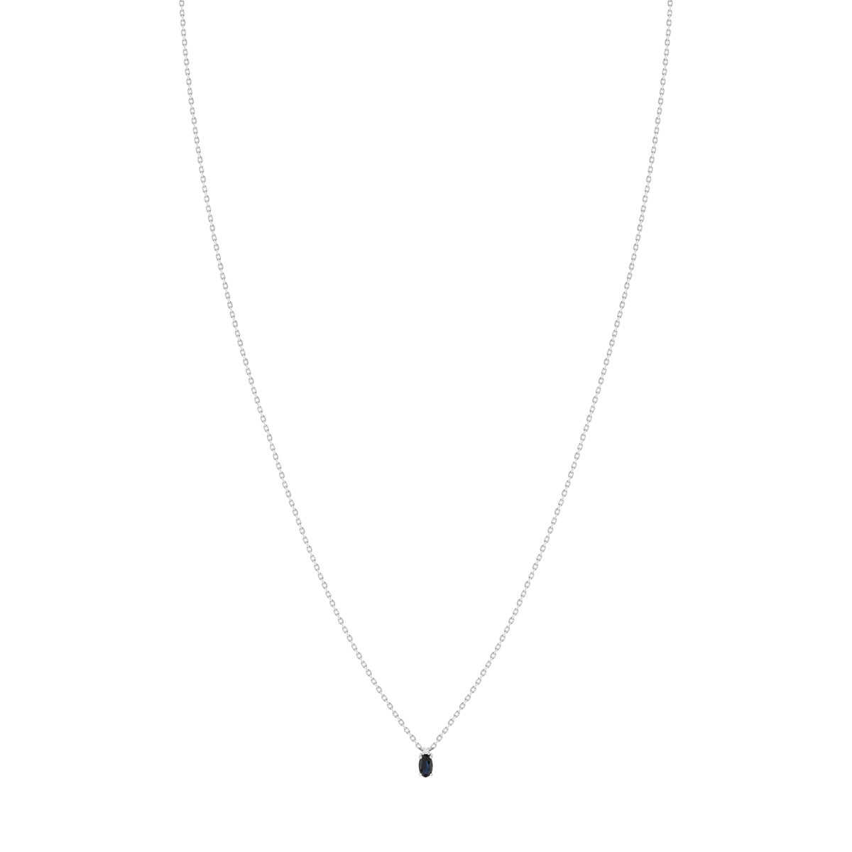 Collier argent 925 saphir 0.33 carat et zirconias 42cm - vue 2