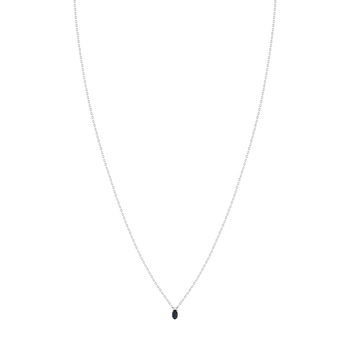 Collier argent 925 saphir 0.33 carat et zirconias 42cm