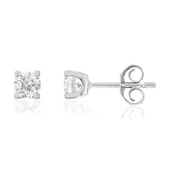 Boucles d'oreilles or 750 blanc diamant HP1 0,5 carat