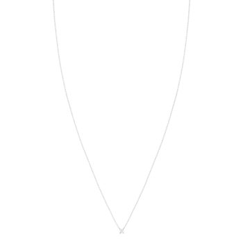 Collier solitaire or 750 blanc diamant HP1 0.2 carat 42cm