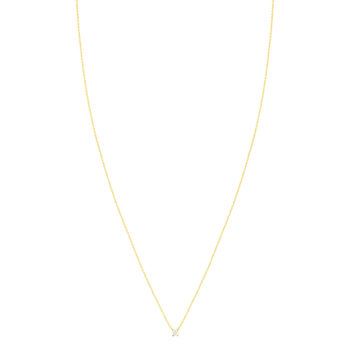 Collier solitaire or 750 jaune diamant HP1 0.2 carat 42cm