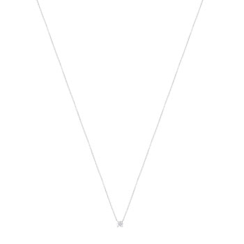 Collier solitaire or 750 blanc diamant HP1 0.25 carat 42cm