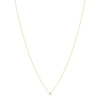 Collier solitaire or 750 jaune diamant HP1 0.25 carat 42cm