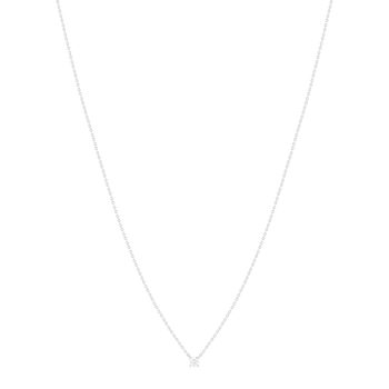 Collier solitaire or 750 blanc diamant HP1 0.3 carat 42cm
