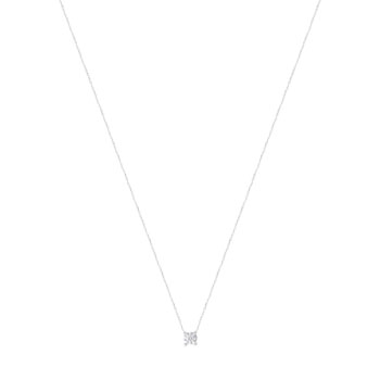 Collier solitaire or 750 blanc diamant HP1 0.5 carat 42cm