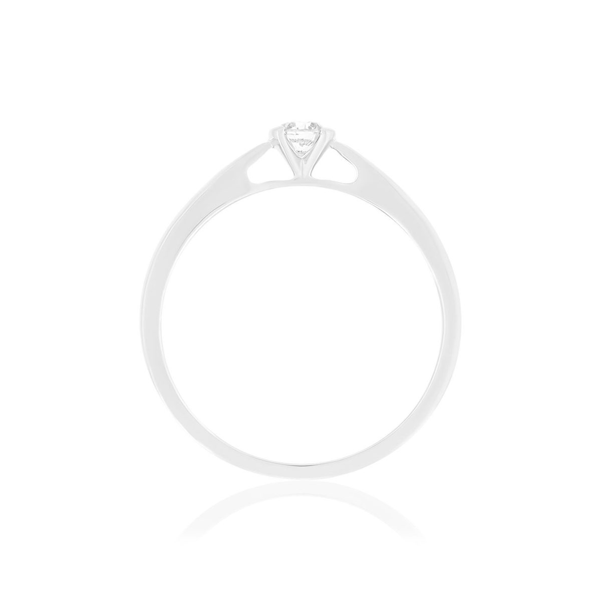 Solitaire or 750 blanc diamant HP1 0.1 carat - vue 2
