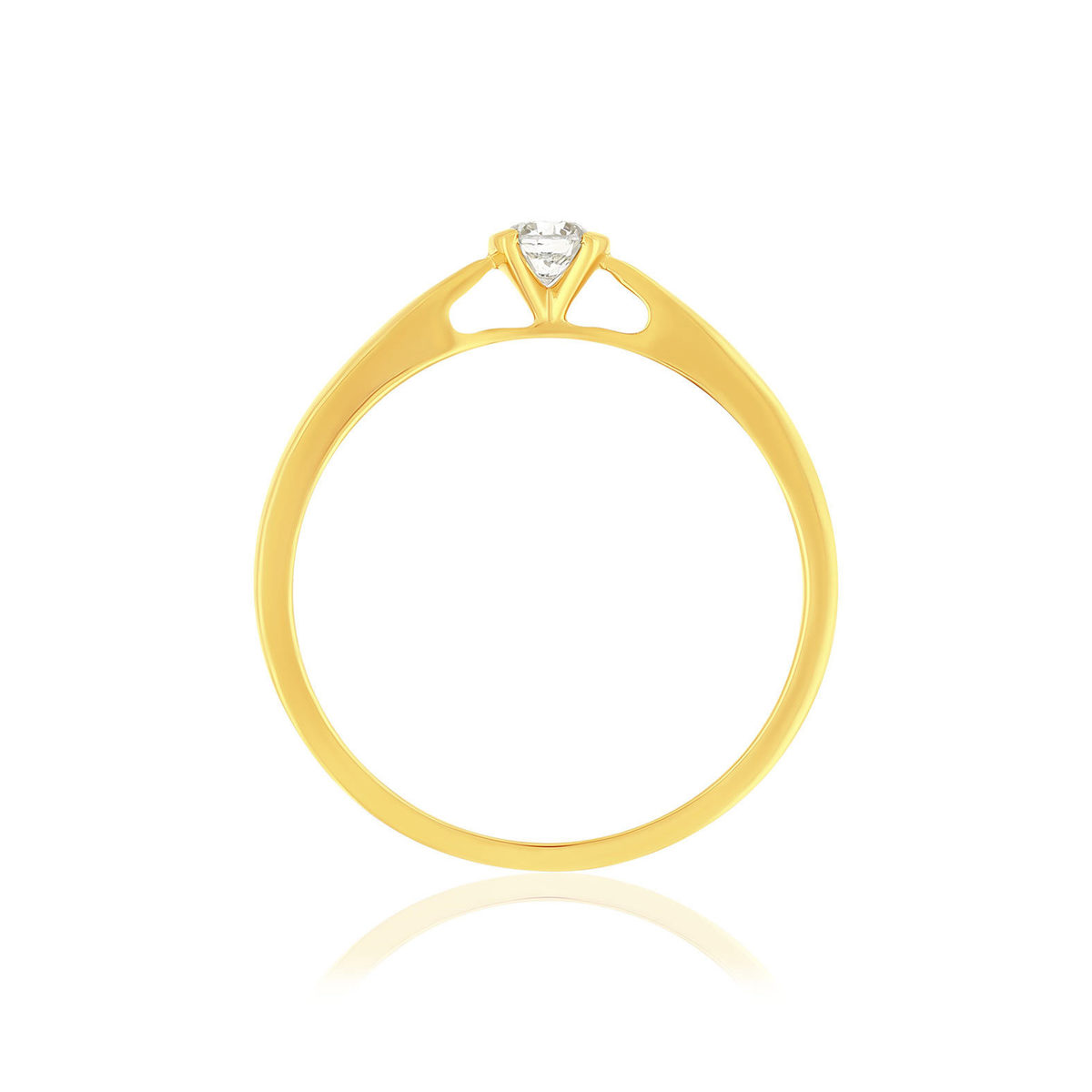 Solitaire or 750 jaune diamant HP1 0.1 carat - vue 2