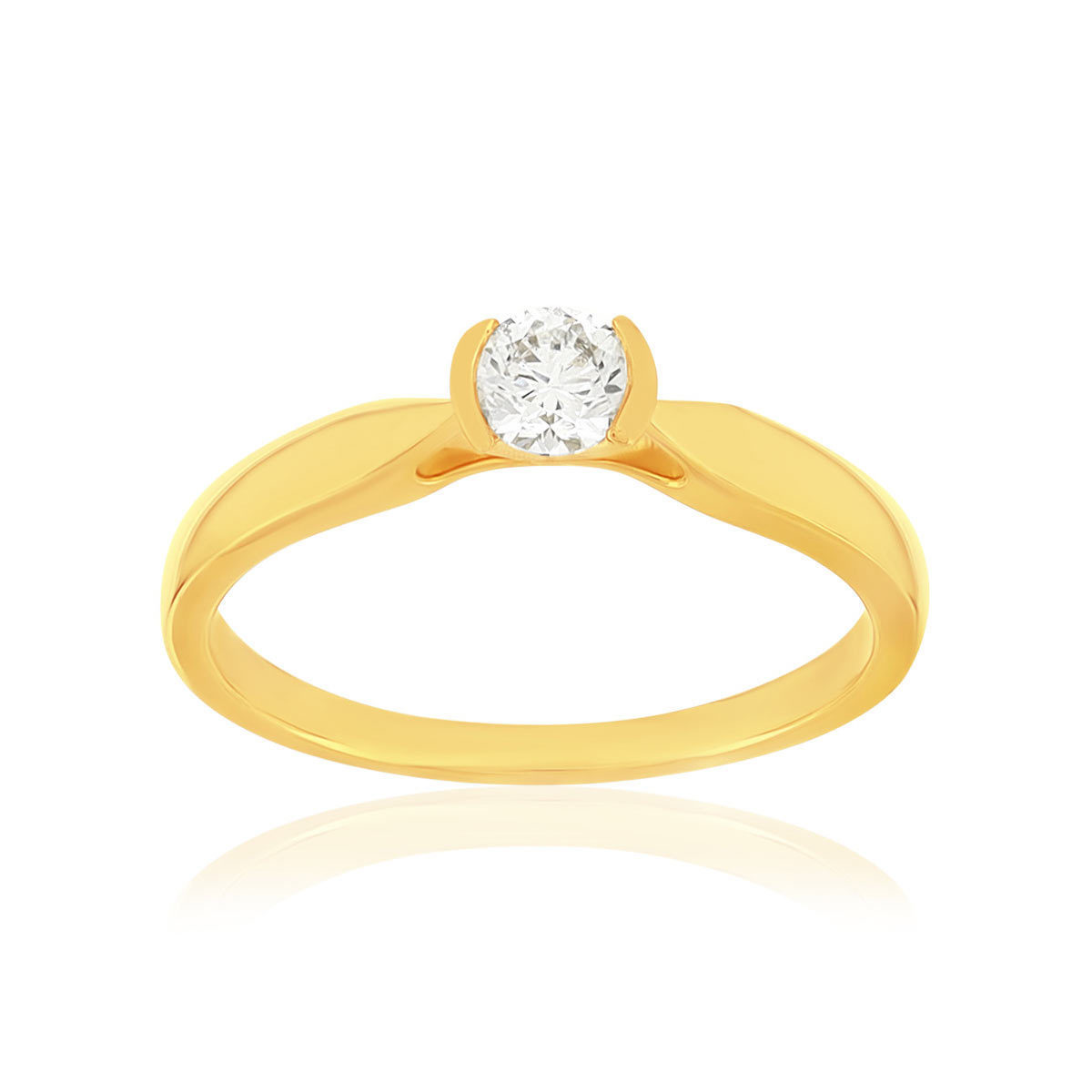 Solitaire or 750 jaune diamant HP1 0.2 carat