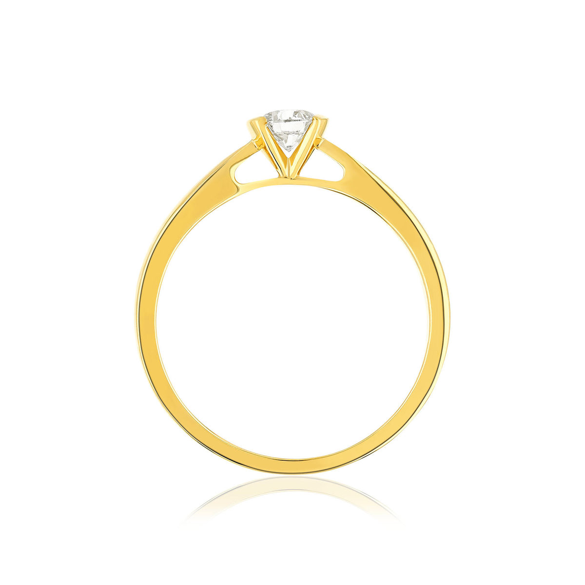 Solitaire or 750 jaune diamant HP1 0.2 carat - vue 2