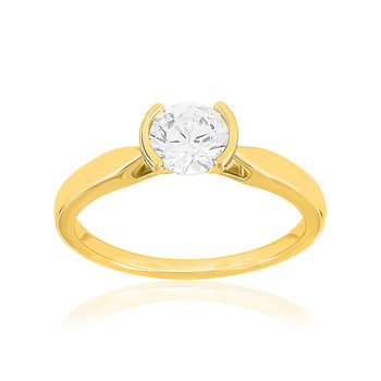 Solitaire or 750 jaune diamant HP1 0,7 carat