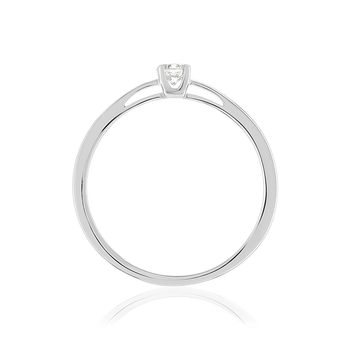 Solitaire or 750 blanc diamant HSI 0.1 carat