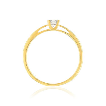 Solitaire or 750 jaune diamant HSI 0.15 carat