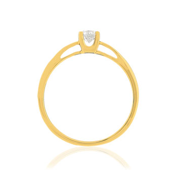 Solitaire or 750 jaune diamant HSI 0.25 carat
