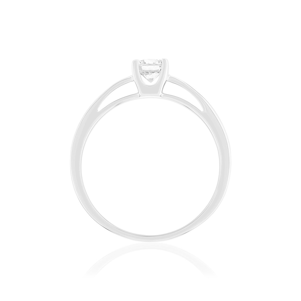 Solitaire or 750 blanc diamant HSI 0.4 carat - vue 2