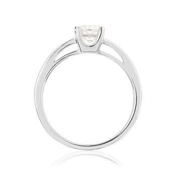 Solitaire or 750 blanc diamant HSI 0.5 carat