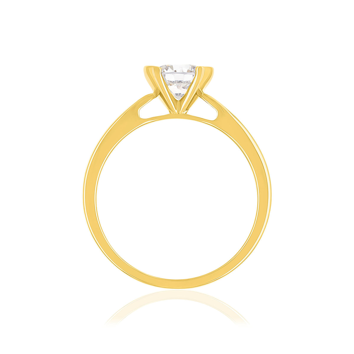 Solitaire or 750 jaune diamant HSI 0.8 carat - vue 2
