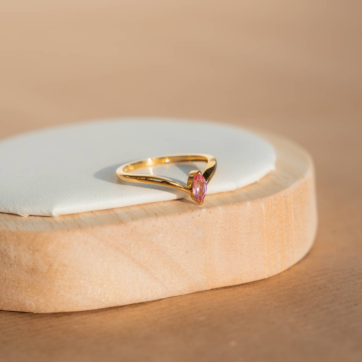 Bague or 375 jaune tourmaline - vue D1