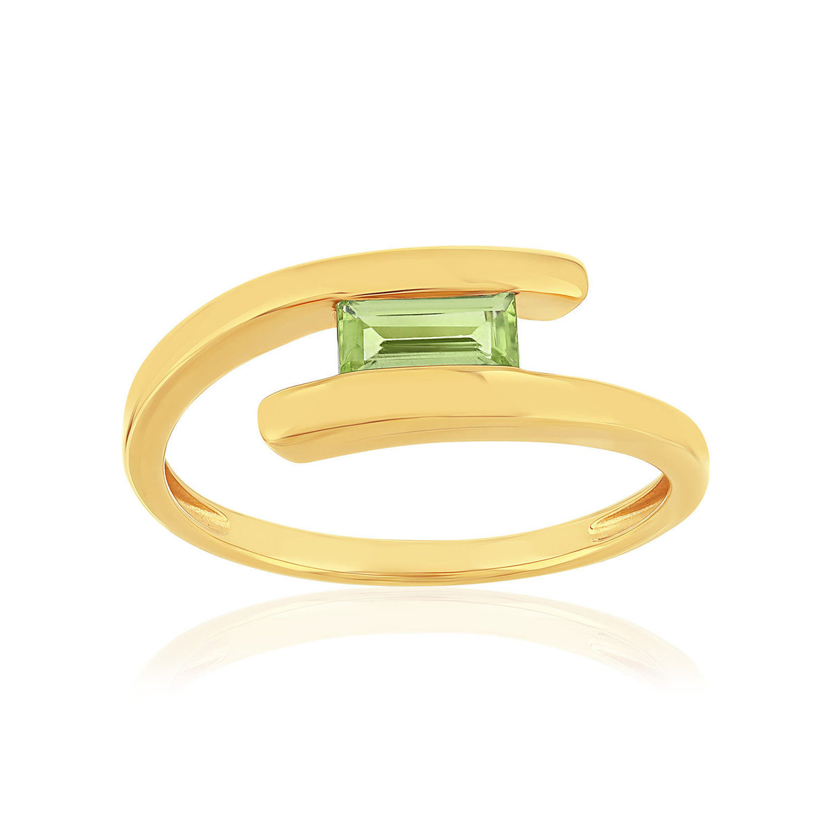 Bague or 375 jaune péridot