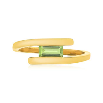 Bague or 375 jaune péridot
