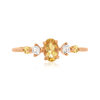 Bague argent 925 rose citrines et topazes blanches - vue V3